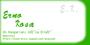 erno kosa business card